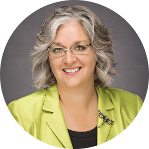 This is a headshot of Lisa Nyberg who works at Steve's Floral on Poyntz Avenue in Manhattan, Kansas.